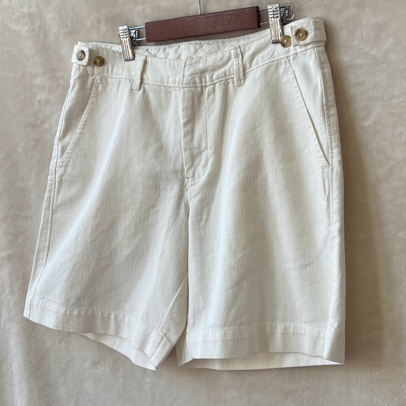 NEW Size 8 Free People Clean Ivory Mid-Rise Long Cotton Pageant Trouser Shorts - Picture 3 of 7